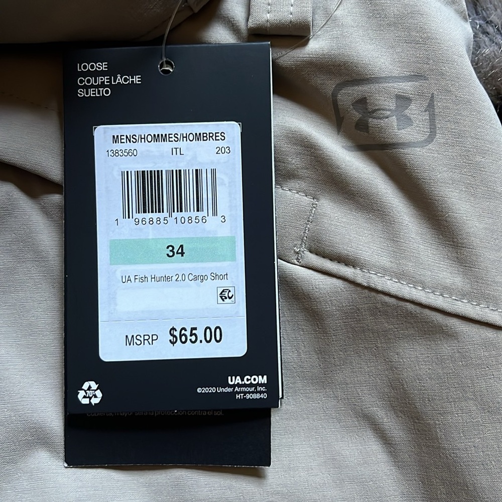 34 - Under Armour 1383560 UA Fish Hunter Pro 2.0 Cargo Men's fishing  Shorts $65 - Picture 7 of 9